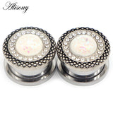 2pcs Stainless Steel Skull Star Pulley Ear Tunnels 8-25mm