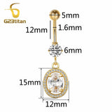 Clear Zircon Dangling Belly Button Rings Sexy Women Bright Heart Water Drop