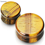 Leosoxs 2pcs Tiger Eye Stone Ear Expander Rod EAR TUNNEL