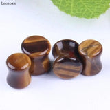 Leosoxs 2pcs Tiger Eye Stone Ear Expander Rod EAR TUNNEL