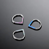 G23 Titanium Opal Segment Ring Body Jewelry 16G
