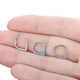 G23 Titanium Opal Segment Ring Body Jewelry 16G