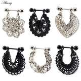 2pcs Nipple Piercing Barbell Flower Dangle Shield Stainless Steel Body Jewelry