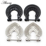 2pcs Nipple Piercing Barbell Flower Dangle Shield Stainless Steel Body Jewelry