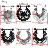 2pcs Nipple Piercing Barbell Flower Dangle Shield Stainless Steel Body Jewelry