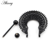 2pcs Nipple Piercing Barbell Flower Dangle Shield Stainless Steel Body Jewelry