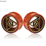 Leosoxs 2pc 8-20mm Wood Ear Plug and Tunnel Earring