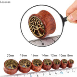 Leosoxs 2pc 8-20mm Wood Ear Plug and Tunnel Earring
