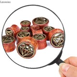 Leosoxs 2pc 8-20mm Wood Ear Plug and Tunnel Earring