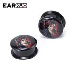 EARKUO Acrylic Skull Girl Ghost Whale Ear Plugs Body Piercing Jewelry