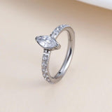 Titanium CZ Pave Marquise Stone Center Hinged Segment Hoop Nose Ring