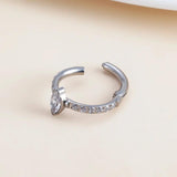 Titanium CZ Pave Marquise Stone Center Hinged Segment Hoop Nose Ring