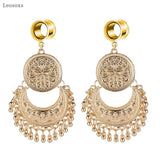 Leosoxs 2pcs Stainless Steel Dangle Gauges Earring Expander 6-25mm
