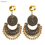 Leosoxs 2pcs Stainless Steel Dangle Gauges Earring Expander 6-25mm
