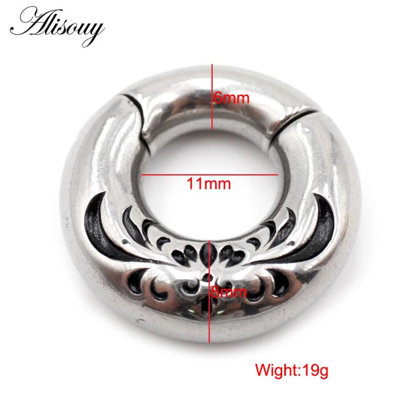 Retro Flower Magnetic Ear Weights Expander Stretcher Plugs Gauge Earring