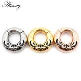 Retro Flower Magnetic Ear Weights Expander Stretcher Plugs Gauge Earring