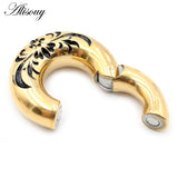 Retro Flower Magnetic Ear Weights Expander Stretcher Plugs Gauge Earring