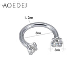 10pcs Stainless Steel Nose Rings Eyebrow Piercing Septum Clicker Labret