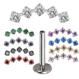 G23 Titanium 5 Prong Zircon Paved Ear Studs