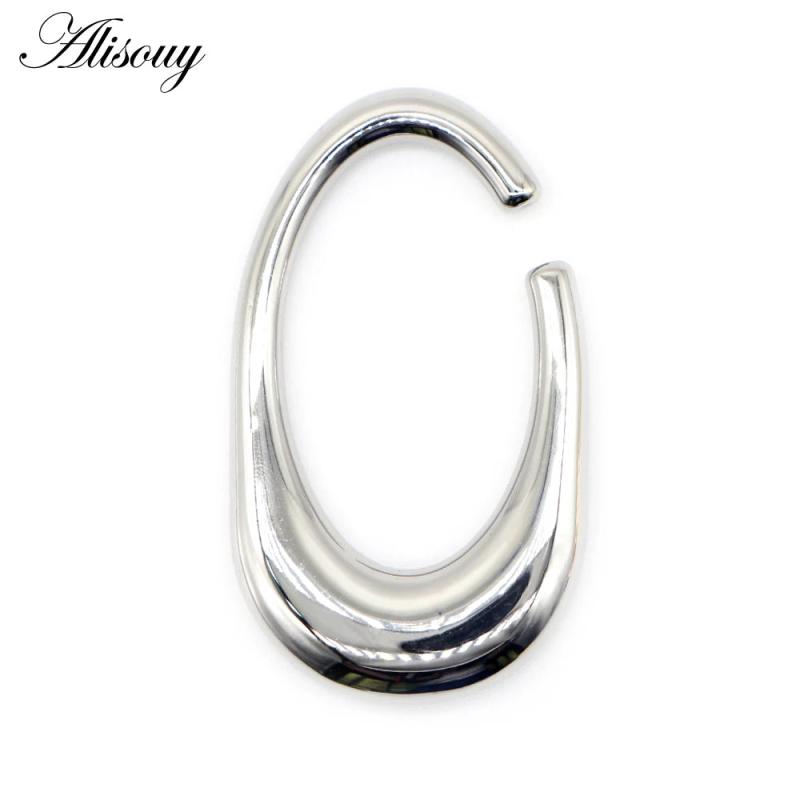 Stainless Steel Heavy Oval Ear Gauges Stretcher Piercing
