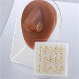 15-Piece Retro Bohemian Style Nose Rings Set 10mm