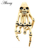 1PC Stainless Steel Skull Hand Ear Weights Expander Stretcher Plugs