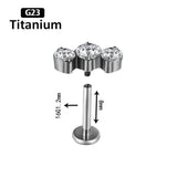 F136 Titanium CZ Labret Lip Ear Bar Cartilage Earring 16G