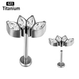 F136 Titanium CZ Labret Lip Ear Bar Cartilage Earring 16G