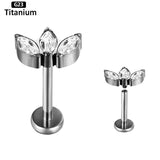 F136 Titanium CZ Labret Lip Ear Bar Cartilage Earring 16G