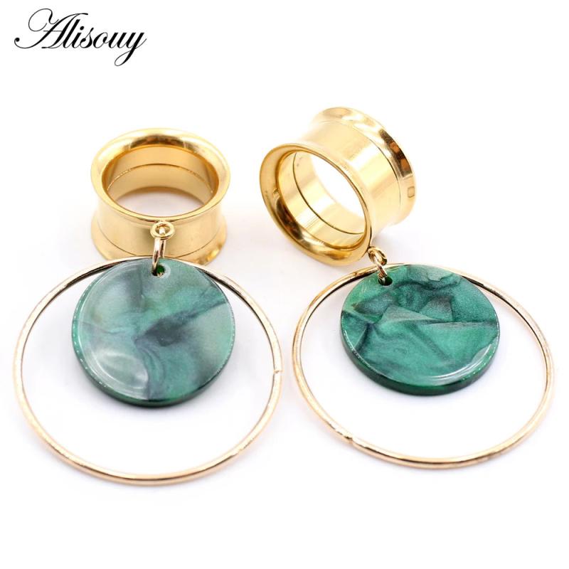 2PCS Snake Dangle Ear Plugs Stainless Steel Ear Gauges Expander