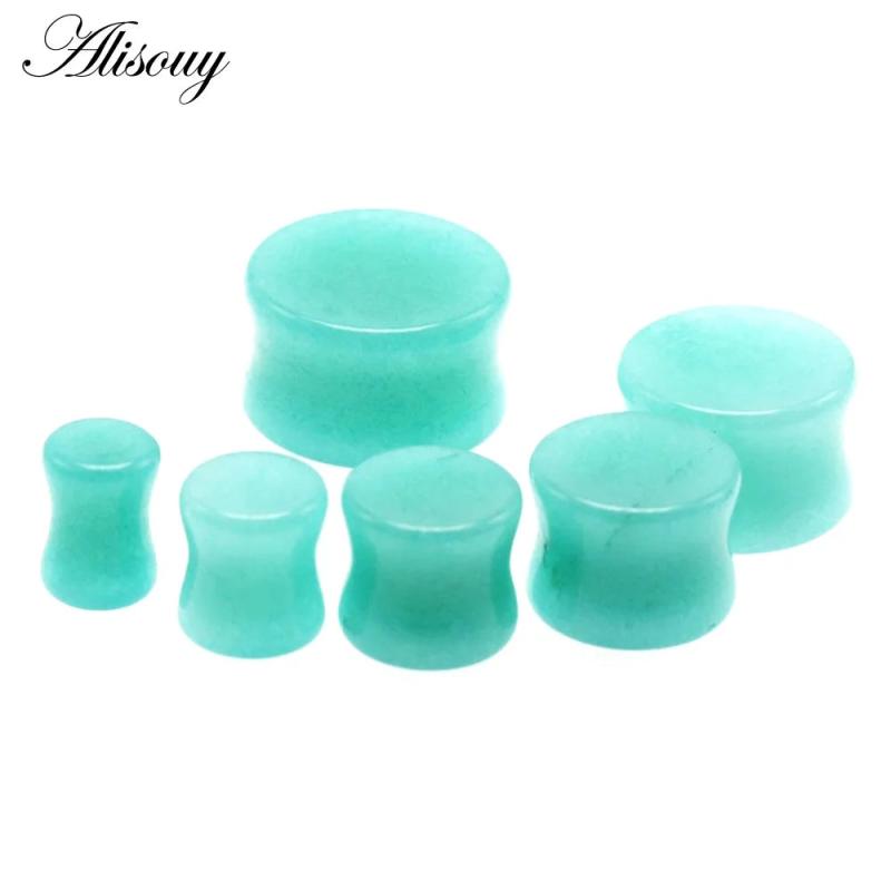 2PCS Stone Ear Gauges Earrings Men Women Flesh Tunnel Expander