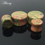 2PCS Stone Ear Gauges Earrings Men Women Flesh Tunnel Expander