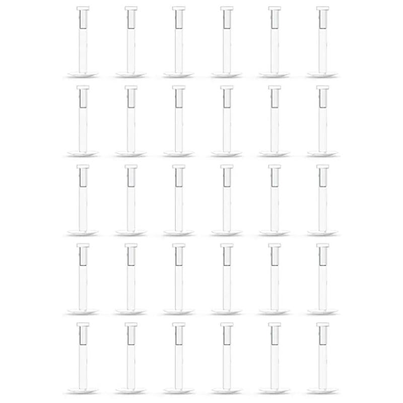 30PCS 16G Clear Push Top Lip Rings Labret Retainers Bioflex Flat & Ball Piercing
