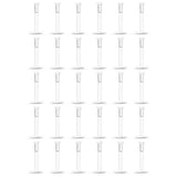 30PCS 16G Clear Push Top Lip Rings Labret Retainers Bioflex Flat & Ball Piercing