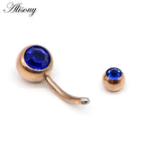 10Pcs 14G Opal Navel Belly Button Rings Body Jewelry