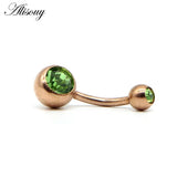 10Pcs 14G Opal Navel Belly Button Rings Body Jewelry