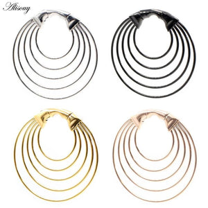 1PC Stainless Steel Big Round Circle Ear Weight Clip