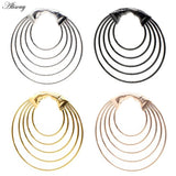 1PC Stainless Steel Big Round Circle Ear Weight Clip