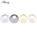 1PC Stainless Steel Big Round Circle Ear Weight Clip