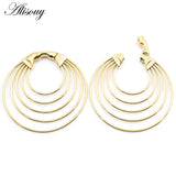 1PC Stainless Steel Big Round Circle Ear Weight Clip