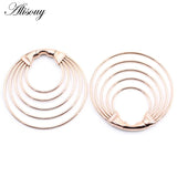1PC Stainless Steel Big Round Circle Ear Weight Clip