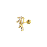 6 Pcs Tragus Piercing Stud Earrings Set Flower Butterfly Cartilage Jewelry