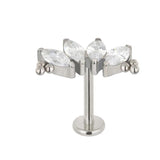 G23 Titanium PIERC 4 Zircon Marquise Ear Cartilage