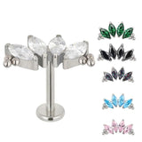 G23 Titanium PIERC 4 Zircon Marquise Ear Cartilage