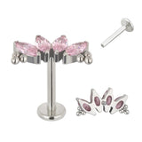 G23 Titanium PIERC 4 Zircon Marquise Ear Cartilage