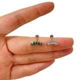 ASTM F136 Titanium CZ Marquise Tri-bead Cluster Threaded Top Piercing Jewelry