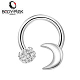 16G Surgical Steel CZ Daith Piercing Earring