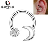 16G Surgical Steel CZ Daith Piercing Earring