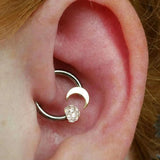 16G Surgical Steel CZ Daith Piercing Earring