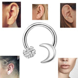 16G Surgical Steel CZ Daith Piercing Earring